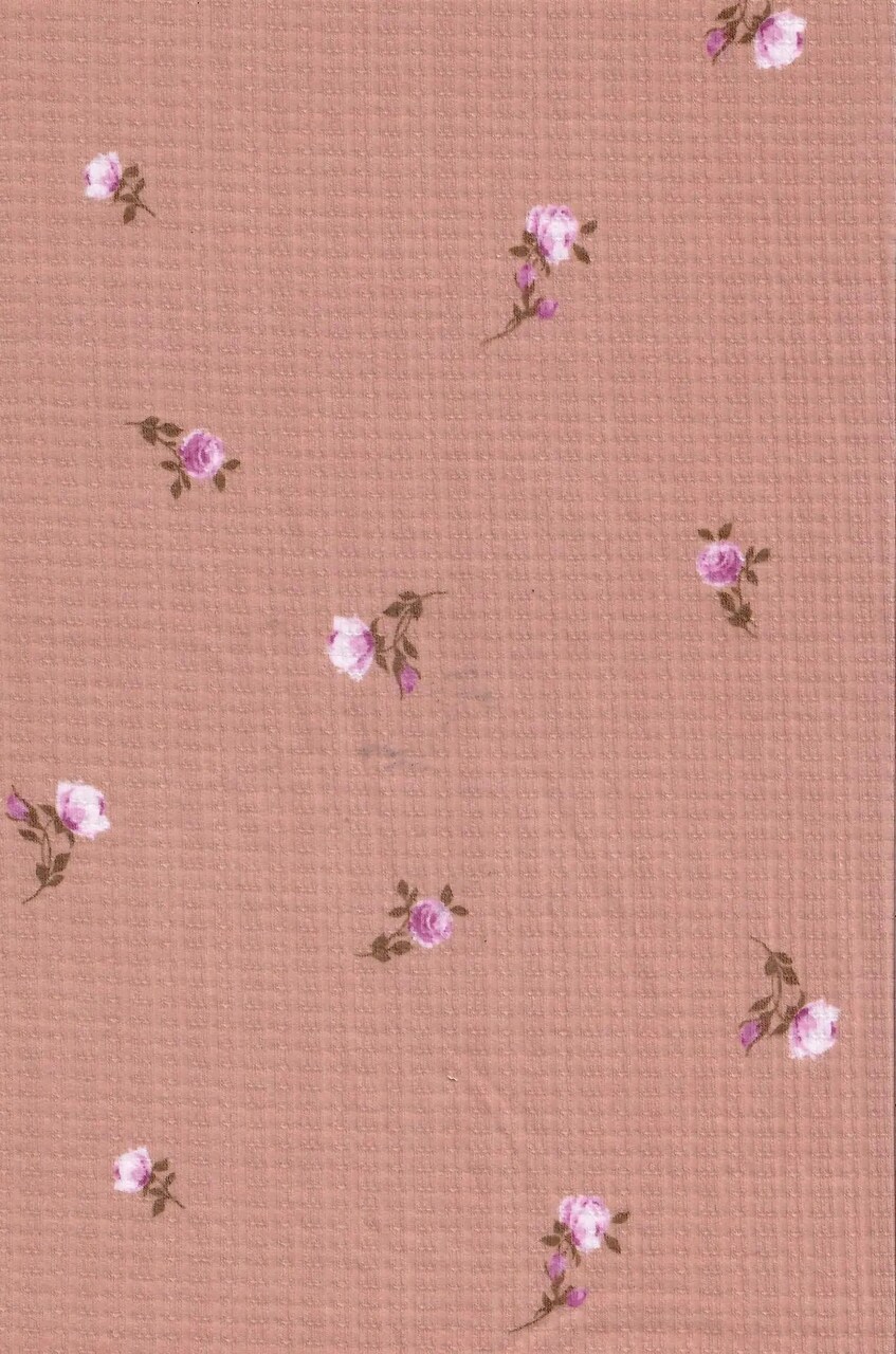 1 Yard Polyester Rayon Spandex 190 GSM Pointelle Ditsy Rib Print Fabric Soft 58/60" Width